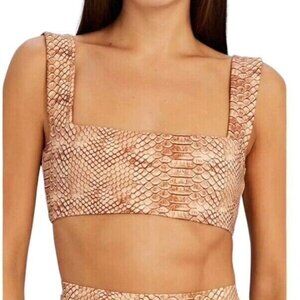 WeWoreWhat Bandeau Bra Top in Snakeskin Print, M